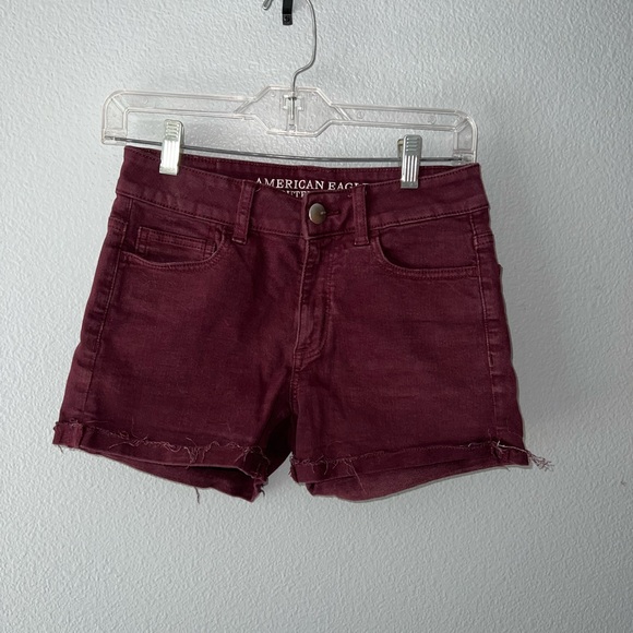 maroon american eagle shorts - Picture 3 of 4